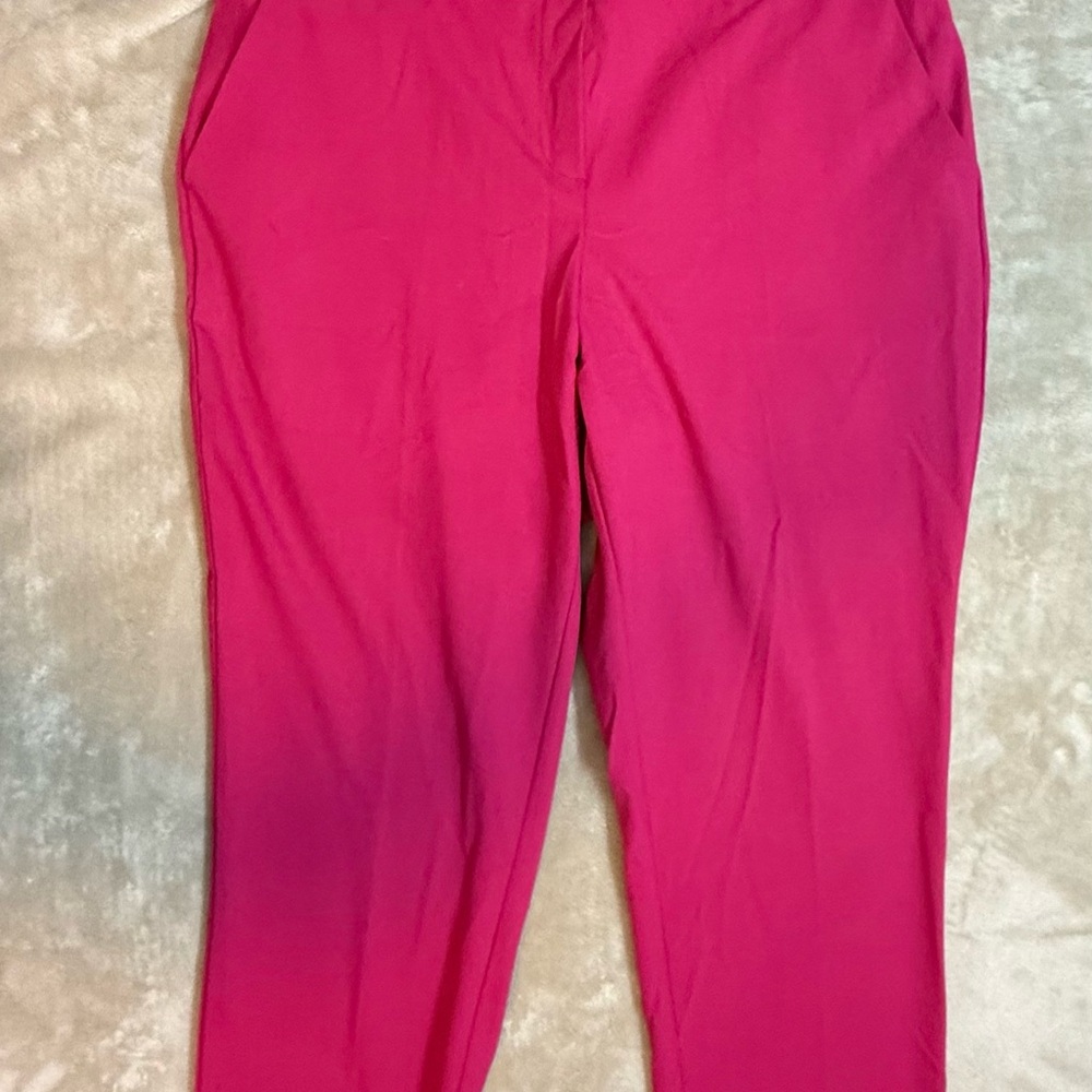 Women's Nicole Miller Fuchsia Size Xl Trousers Pants Elastic Waistband Pull On